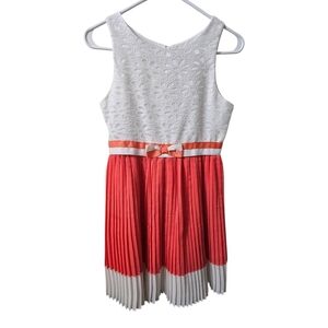 Charming White and Red Kids Dress